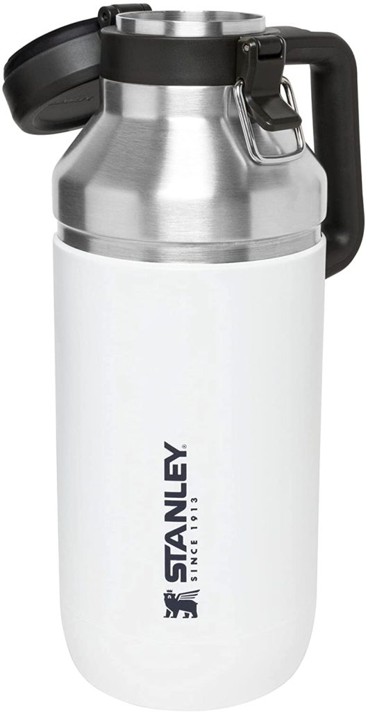 A Stanley brand stainless steel growler that holds 64 ounces of beer