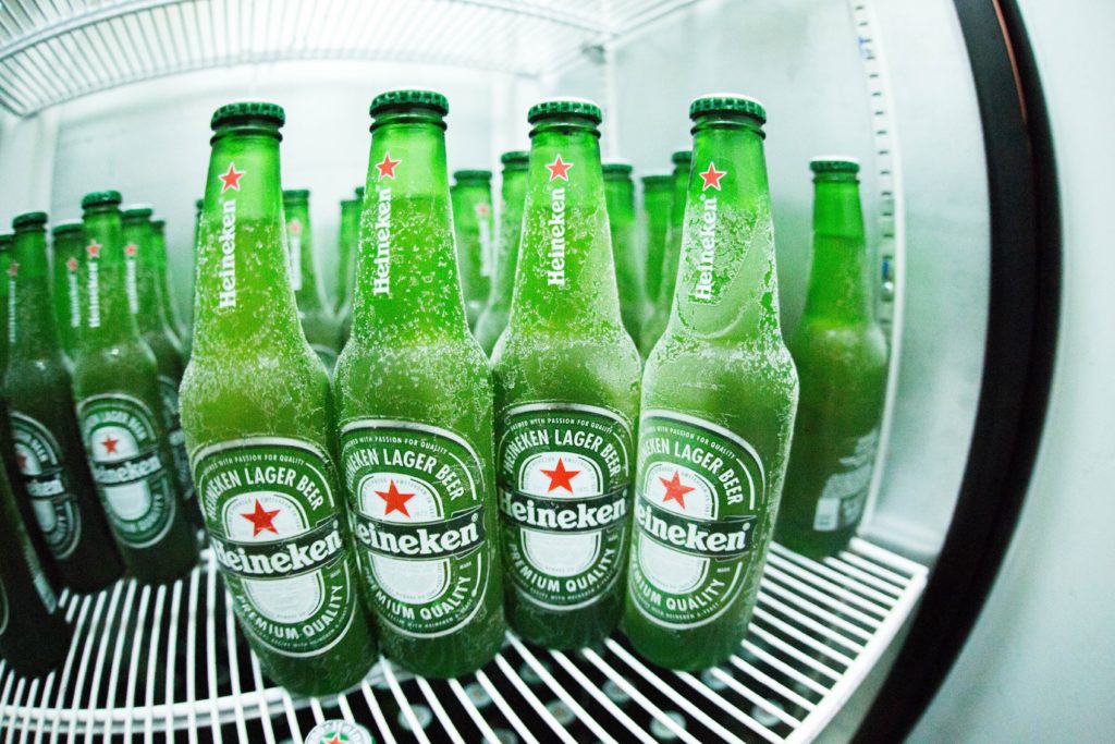 Image of frozen bottles of beer.