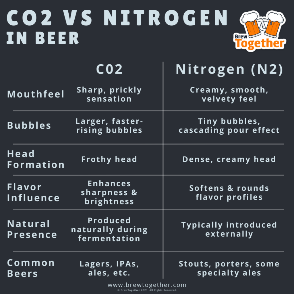 CO2 vs Nitrogen in Beer Infographic